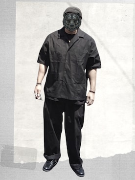 「GU（ジーユー）のアイテム（チノパンツ、ブラック系）」を使った、BEARZ APPAREL STAFFさん（メンズ・175cm）の秋コーディネート