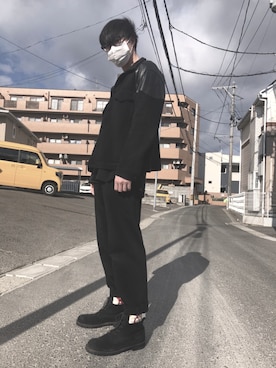 「FACETASM（ファセッタズム）のアイテム（ブルゾン）」を使った、310さん（メンズ・180cm）の冬コーディネート