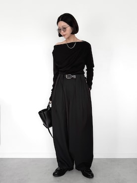 「NOGLE（ノグル）のアイテム（パンツ）」を使った、OKIRIさん（レディース・161cm）の春コーディネート