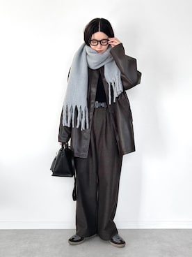 「アイテム（ベルト）」を使った、OKIRIさん（レディース・161cm）の秋コーディネート