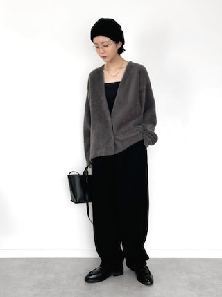 「Doux archives（ドゥアルシーヴ）の【昨年即完売アイテム】ダブルフェイスシャギーカーデ（カーディガン/ボレロ）」を使った、OKIRIさん（レディース・161cm）の秋コーディネート