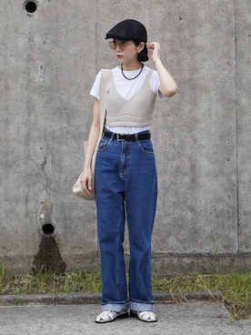 「Zoff（ゾフ）のアイテム」を使った、OKIRIさん（レディース・161cm）の夏コーディネート