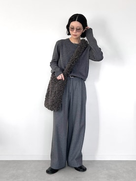 「アイテム（スリッポン）」を使った、OKIRIさん（レディース・161cm）の冬コーディネート