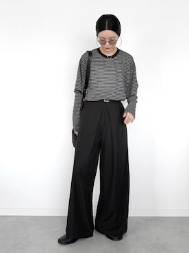 「NOGLE（ノグル）のアイテム（パンツ）」を使った、OKIRIさん（レディース・161cm）の秋コーディネート
