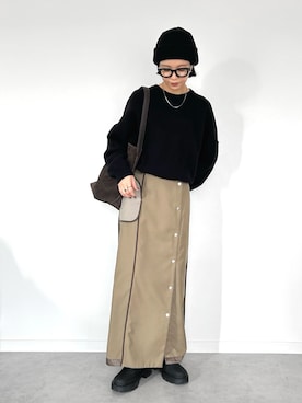 「アイテム（リング）」を使った、OKIRIさん（レディース・161cm）の冬コーディネート