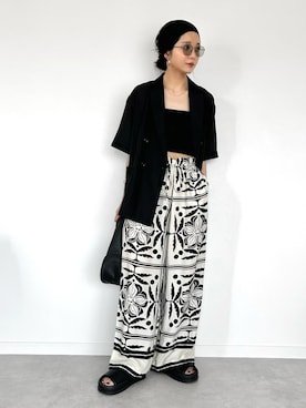 「H&M（エイチ・アンド・エム）のアイテム（パンツ）」を使った、OKIRIさん（レディース・161cm）の夏コーディネート