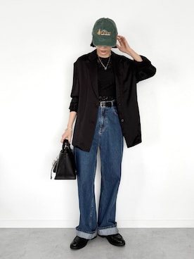 「アイテム（キャップ）」を使った、OKIRIさん（レディース・161cm）の春コーディネート