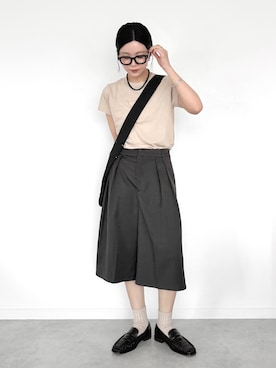 「HANES（ヘインズ）のアイテム」を使った、OKIRIさん（レディース・161cm）の夏コーディネート