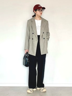 「H&M（エイチ・アンド・エム）のアイテム（ジャケット/アウター）」を使った、OKIRIさん（レディース・161cm）の春コーディネート
