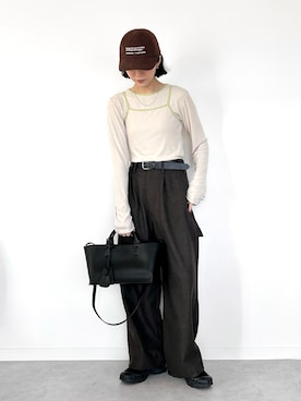 「アイテム（ネックレス）」を使った、OKIRIさん（レディース・161cm）の秋コーディネート