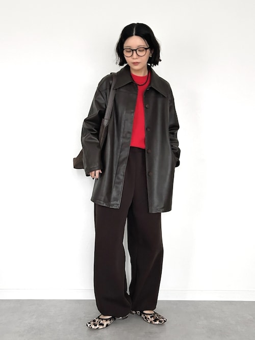 セール】Ecoleather Over Jacket（テーラードジャケット）｜anuke