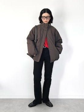 「アイテム（デニムパンツ）」を使った、OKIRIさん（レディース・161cm）の冬コーディネート