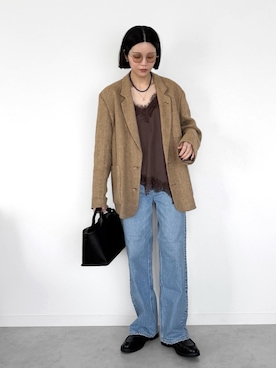 「emesuelee（エメスーリー）のアイテム」を使った、OKIRIさん（レディース・161cm）の春コーディネート