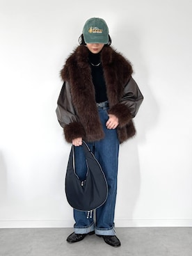 「アイテム（その他アウター）」を使った、OKIRIさん（レディース・161cm）の冬コーディネート