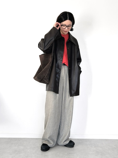 Ecoleather Over Jacket（テーラードジャケット）｜anuke（アンヌーク