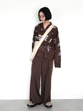 「TODAYFUL（トゥデイフル）のアイテム（パンツ）」を使った、OKIRIさん（レディース・161cm）の春コーディネート