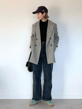 「H&M（エイチ・アンド・エム）のアイテム（ジャケット/アウター）」を使った、OKIRIさん（レディース・161cm）の冬コーディネート