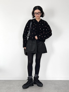 「アイテム（メガネ）」を使った、OKIRIさん（レディース・161cm）の冬コーディネート
