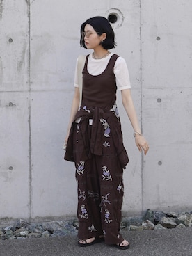 「Zoff（ゾフ）のアイテム」を使った、OKIRIさん（レディース・161cm）の夏コーディネート