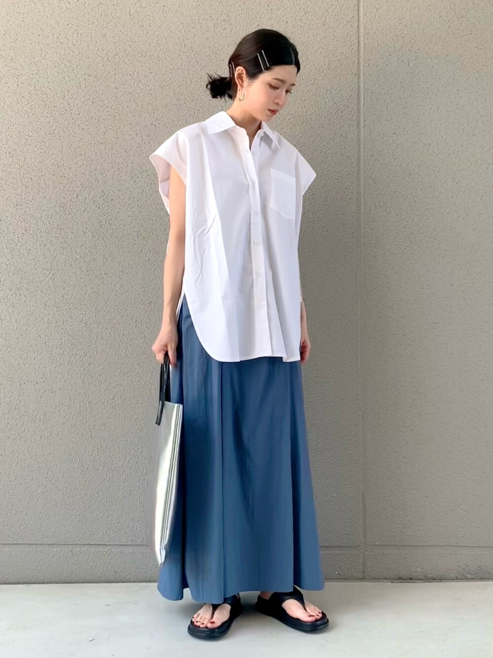 OKIRIさんの「【chuclla】【2021/SS】Oversize cotton French-sleeve shirt sb-5 chw1435（chuclla）」を使ったコーディネート