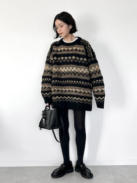 「Zoff（ゾフ）のアイテム」を使った、OKIRIさん（レディース・161cm）の冬コーディネート