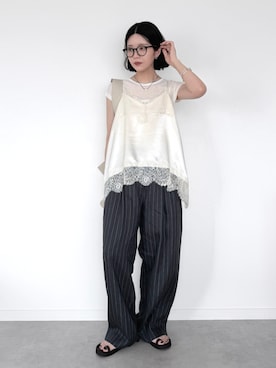 「anuke（アンヌーク）のアイテム」を使った、OKIRIさん（レディース・161cm）の夏コーディネート