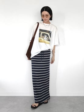 「Zoff（ゾフ）のアイテム」を使った、OKIRIさん（レディース・161cm）の夏コーディネート