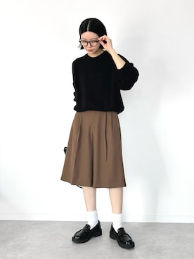 「アイテム（ローファー）」を使った、OKIRIさん（レディース・161cm）の秋コーディネート