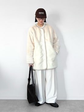 「アイテム（トートバッグ）」を使った、OKIRIさん（レディース・161cm）の冬コーディネート