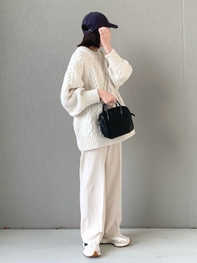 「H&M（エイチ・アンド・エム）のアイテム（ニット/セーター）」を使った、OKIRIさん（レディース・161cm）の秋コーディネート