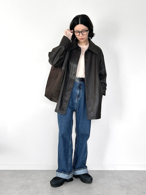 Ecoleather Over Jacket（テーラードジャケット）｜anuke（アンヌーク