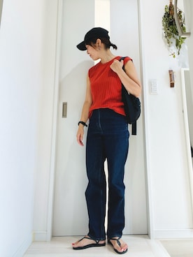 「アイテム（タンクトップ）」を使った、mavaさん（レディース・155cm・40代）の秋コーディネート