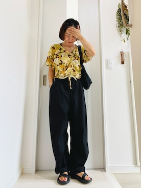 「アイテム（サロペット/オーバーオール）」を使った、mavaさん（レディース・155cm）の秋コーディネート