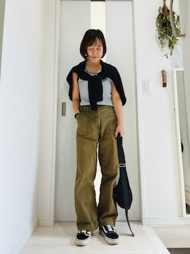 「アイテム（カーゴパンツ）」を使った、mavaさん（レディース・155cm）の秋コーディネート