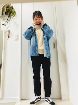 「アイテム（デニムジャケット）」を使った、mavaさん（レディース・155cm・40代）の秋コーディネート