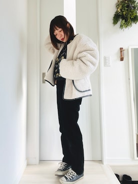 「コーデュロイパンツ」｜mavaさん（レディース・155cm）の冬コーディネート