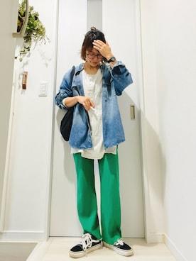 「FREAK'S STORE（フリークスストア）のアイテム（その他パンツ）」を使った、mavaさん（レディース・155cm）の秋コーディネート