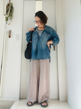 「アイテム（スウェットパンツ）」を使った、mavaさん（レディース・155cm・40代）の秋コーディネート