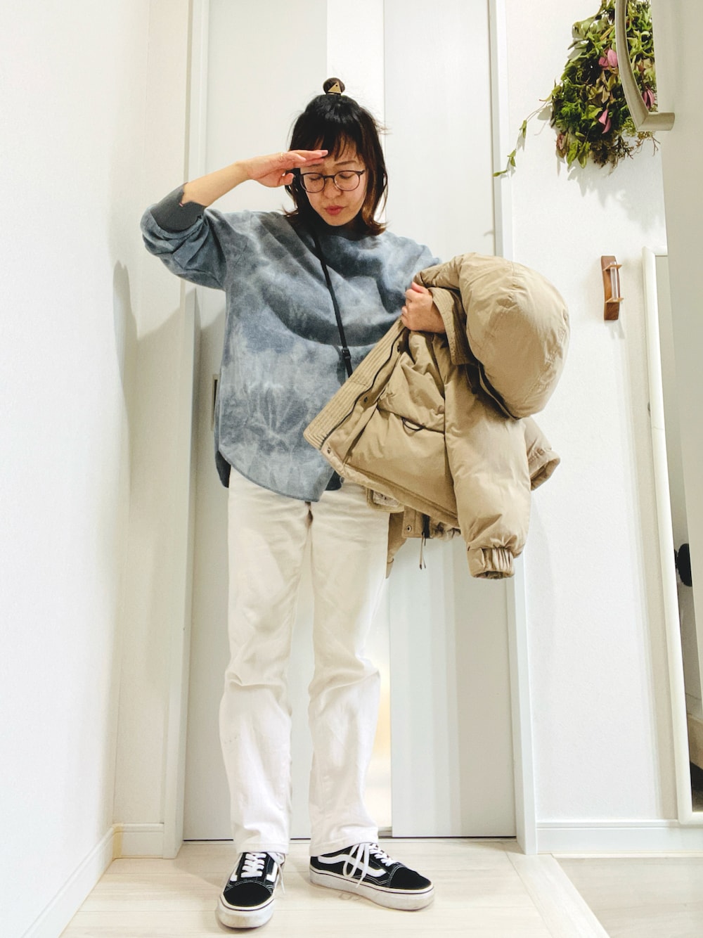 mi via loca（ミヴィアロカ）の「ワッフルタイダイ配色ステッチロンT