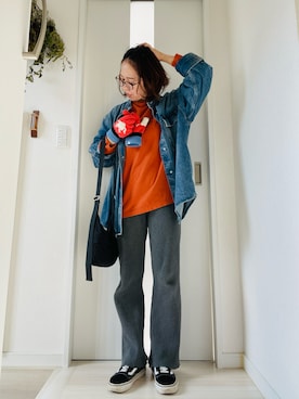 「アイテム（デニムジャケット）」を使った、mavaさん（レディース・155cm・40代）の秋コーディネート