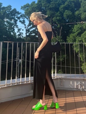 「アイテム（サンダル、グリーン系）」を使った、AMAILさん（レディース・167cm）の夏コーディネート