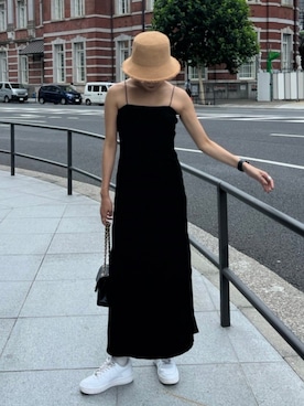 「AMAIL（アマイル）のアイテム（帽子）」を使った、AMAILさん（レディース・167cm）の夏コーディネート