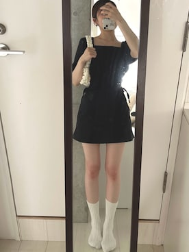 「韓国コーデ」｜「アイテム（ワンピース/ドレス）」を使った、isaisaさん（レディース・163cm）の夏コーディネート