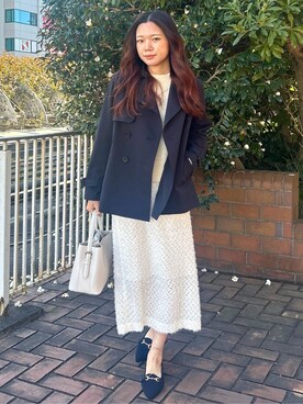 「アイテム（トレンチコート、ブルー系）」を使った、marinaさん（レディース・162cm）の春コーディネート