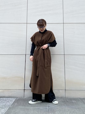 「CONVERSE TOKYO（コンバーストウキョウ）のアイテム（ワンピース/ドレス）」を使った、MANAさん（レディース・153cm）の秋コーディネート