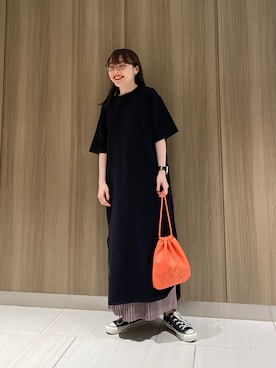 「CONVERSE TOKYO（コンバーストウキョウ）のアイテム（ワンピース/ドレス）」を使った、MANAさん（レディース・153cm）の春コーディネート