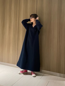 「CONVERSE TOKYO（コンバーストウキョウ）のアイテム（ワンピース/ドレス）」を使った、MANAさん（レディース・153cm）の冬コーディネート