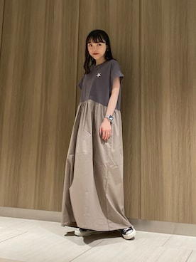 「CONVERSE TOKYO（コンバーストウキョウ）のアイテム（ワンピース/ドレス）」を使った、MANAさん（レディース・153cm）の春コーディネート
