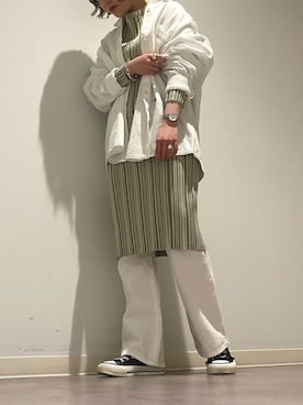 「CONVERSE TOKYO（コンバーストウキョウ）のアイテム（ワンピース/ドレス）」を使った、MANAさん（レディース・153cm）の春コーディネート
