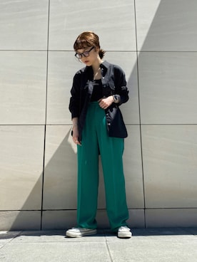 「CONVERSE TOKYO（コンバーストウキョウ）のアイテム（スラックス）」を使った、MANAさん（レディース・153cm）の夏コーディネート